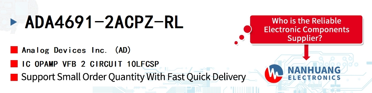 ADA4691-2ACPZ-RL ADI IC OPAMP VFB 2 CIRCUIT 10LFCSP