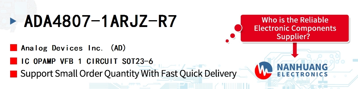 ADA4807-1ARJZ-R7 ADI IC OPAMP VFB 1 CIRCUIT SOT23-6