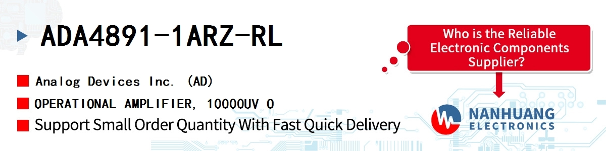 ADA4891-1ARZ-RL ADI OPERATIONAL AMPLIFIER, 10000UV O