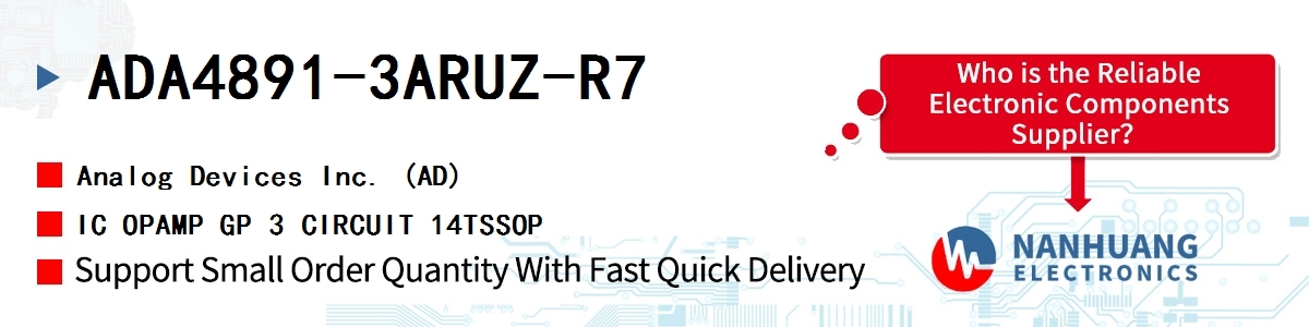 ADA4891-3ARUZ-R7 ADI IC OPAMP GP 3 CIRCUIT 14TSSOP