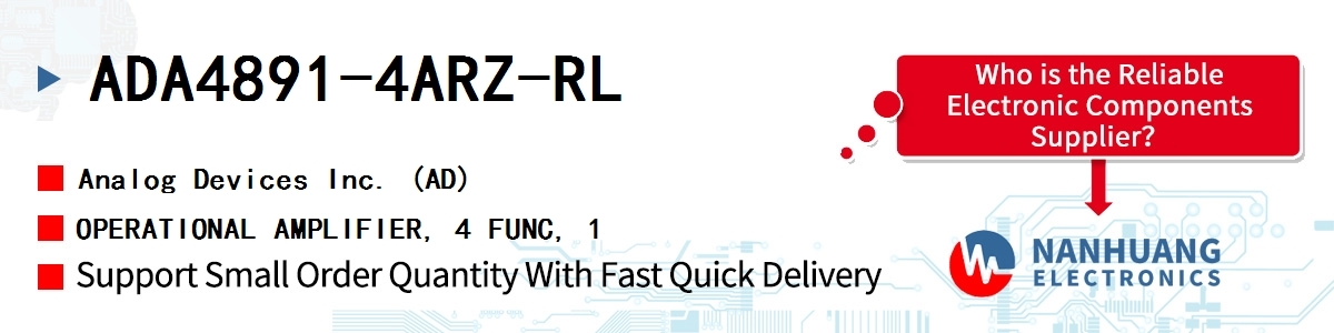 ADA4891-4ARZ-RL ADI OPERATIONAL AMPLIFIER, 4 FUNC, 1