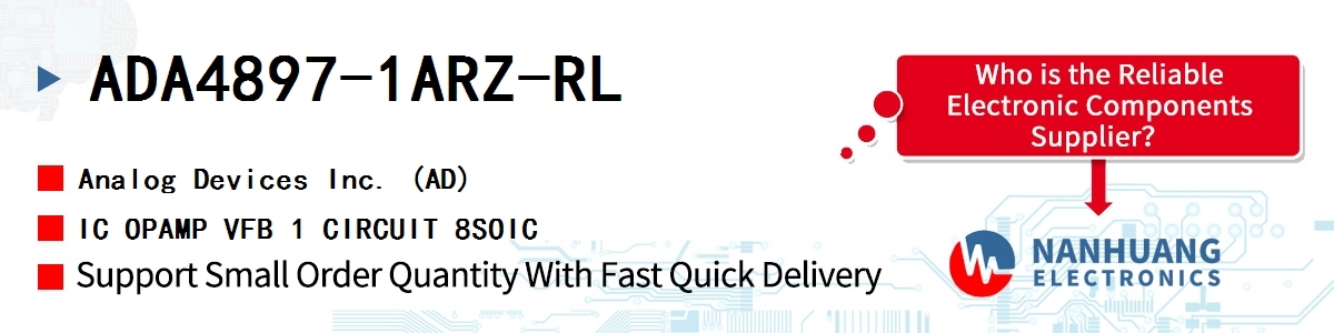 ADA4897-1ARZ-RL ADI IC OPAMP VFB 1 CIRCUIT 8SOIC