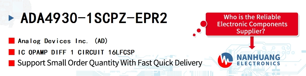 ADA4930-1SCPZ-EPR2 ADI IC OPAMP DIFF 1 CIRCUIT 16LFCSP