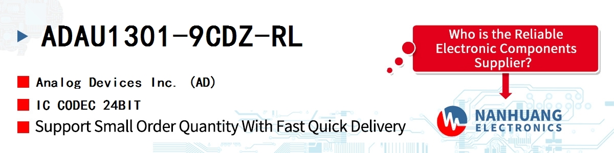 ADAU1301-9CDZ-RL ADI IC CODEC 24BIT