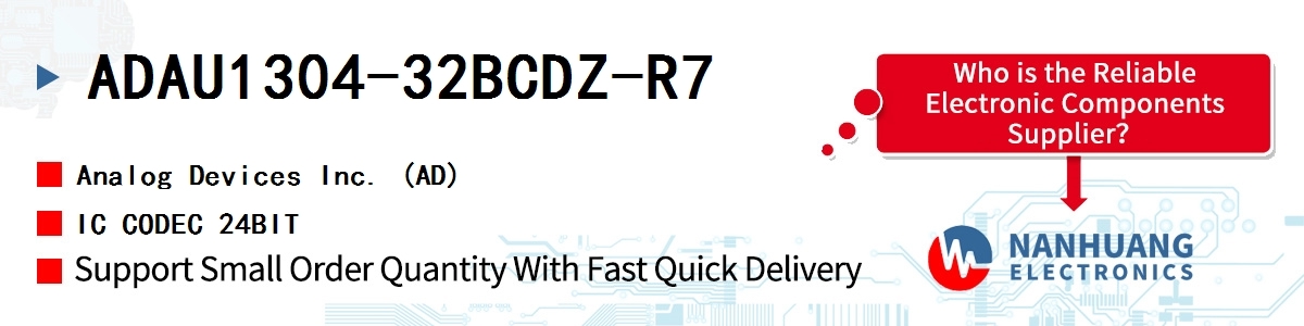 ADAU1304-32BCDZ-R7 ADI IC CODEC 24BIT