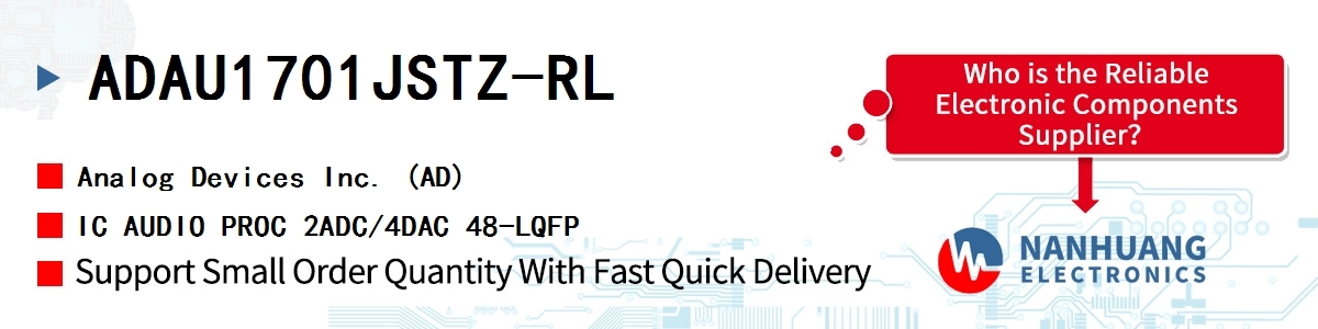 ADAU1701JSTZ-RL ADI IC AUDIO PROC 2ADC/4DAC 48-LQFP