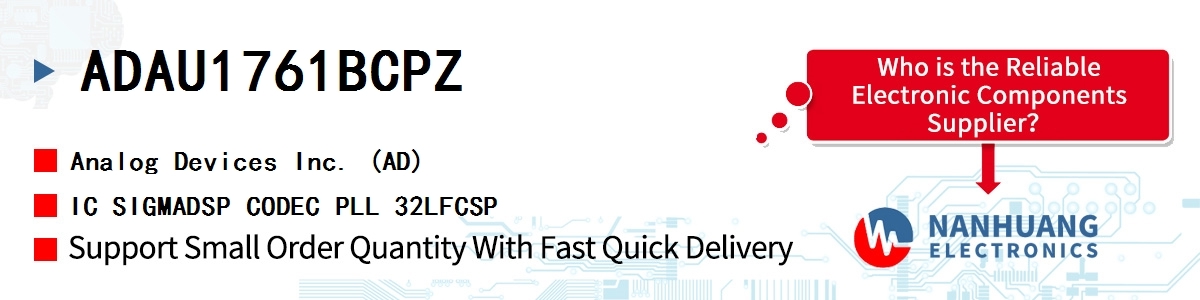 ADAU1761BCPZ ADI IC SIGMADSP CODEC PLL 32LFCSP