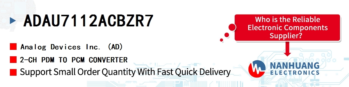 ADAU7112ACBZR7 ADI 2-CH PDM TO PCM CONVERTER