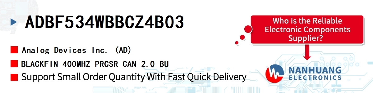 ADBF534WBBCZ4B03 ADI BLACKFIN 400MHZ PRCSR CAN 2.0 BU