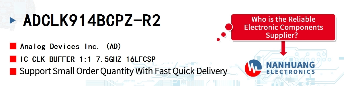 ADCLK914BCPZ-R2 ADI IC CLK BUFFER 1:1 7.5GHZ 16LFCSP