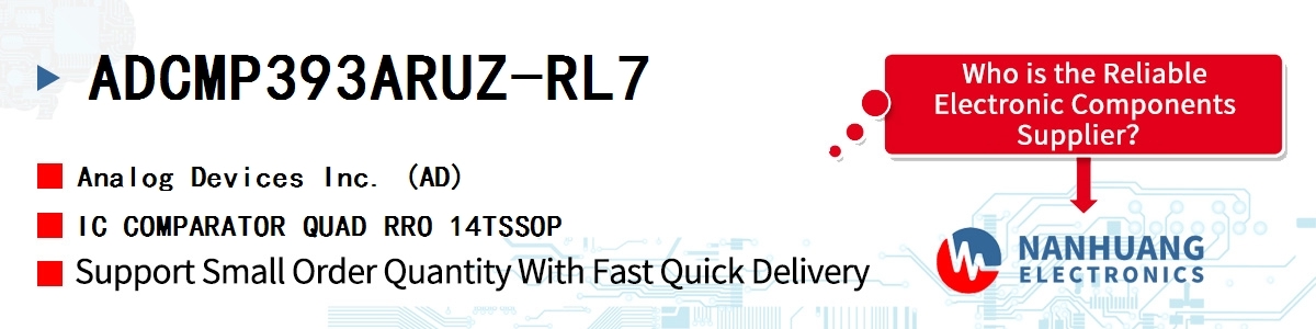 ADCMP393ARUZ-RL7 ADI IC COMPARATOR QUAD RRO 14TSSOP