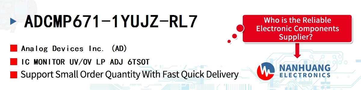 ADCMP671-1YUJZ-RL7 ADI IC MONITOR UV/OV LP ADJ 6TSOT