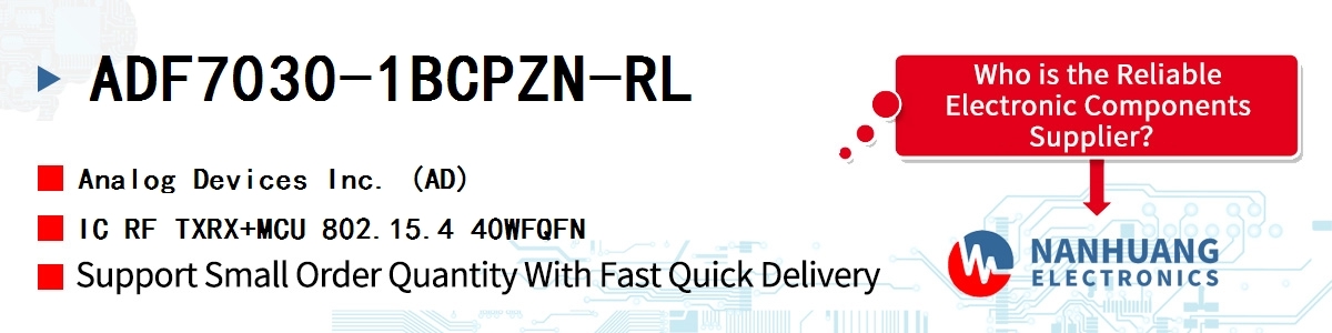 ADF7030-1BCPZN-RL ADI IC RF TXRX+MCU 802.15.4 40WFQFN