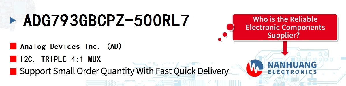 ADG793GBCPZ-500RL7 ADI I2C, TRIPLE 4:1 MUX