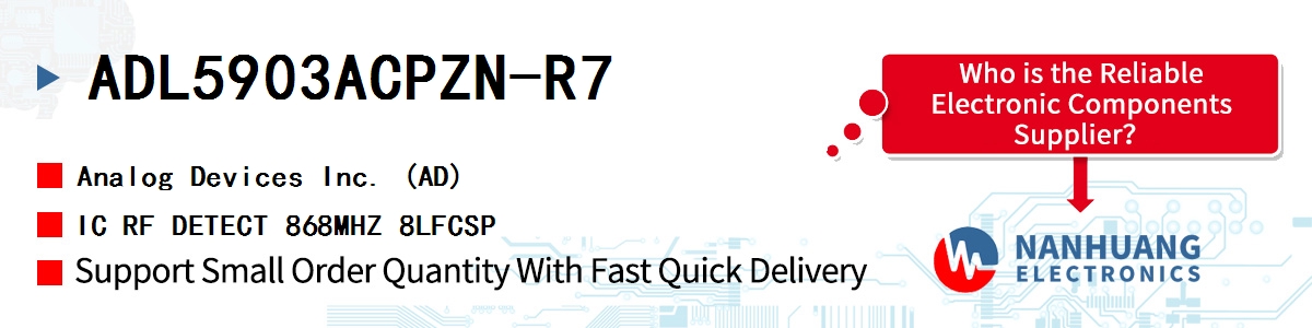 ADL5903ACPZN-R7 ADI IC RF DETECT 868MHZ 8LFCSP