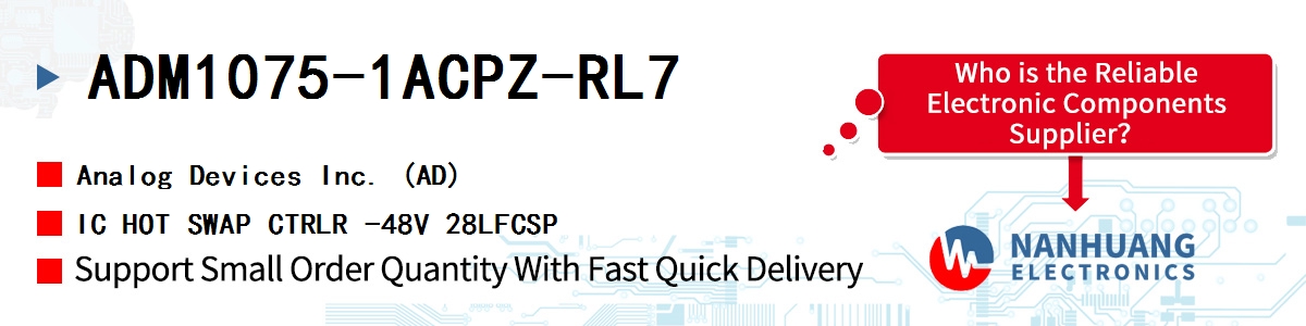 ADM1075-1ACPZ-RL7 ADI IC HOT SWAP CTRLR -48V 28LFCSP