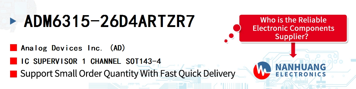ADM6315-26D4ARTZR7 ADI IC SUPERVISOR 1 CHANNEL SOT143-4