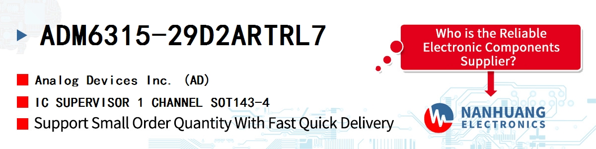 ADM6315-29D2ARTRL7 ADI IC SUPERVISOR 1 CHANNEL SOT143-4