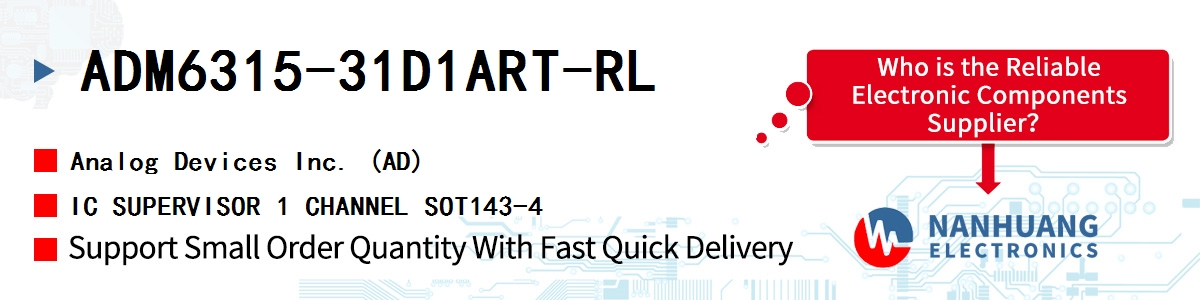 ADM6315-31D1ART-RL ADI IC SUPERVISOR 1 CHANNEL SOT143-4