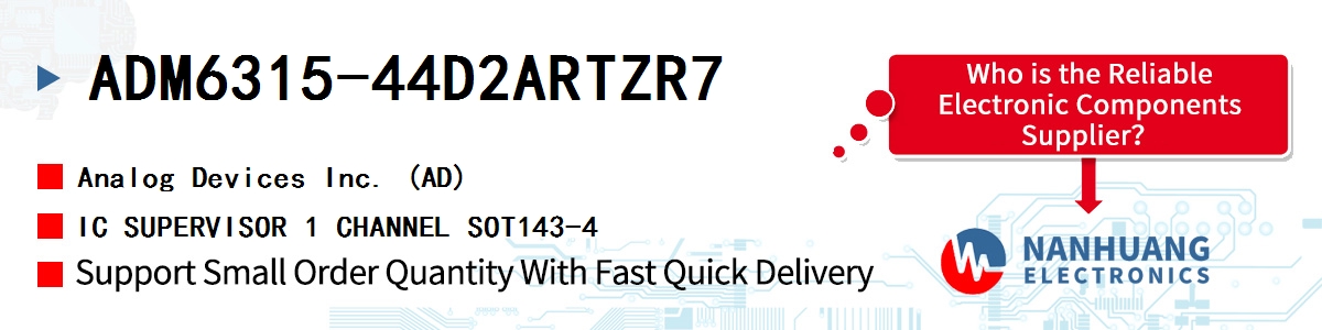 ADM6315-44D2ARTZR7 ADI IC SUPERVISOR 1 CHANNEL SOT143-4