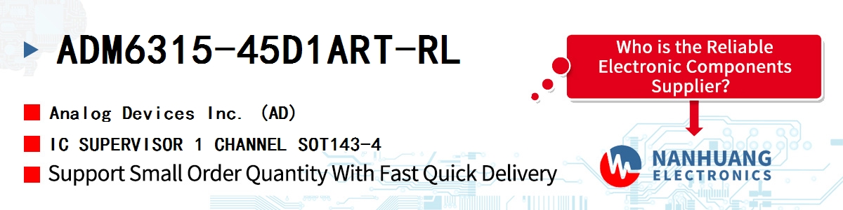 ADM6315-45D1ART-RL ADI IC SUPERVISOR 1 CHANNEL SOT143-4