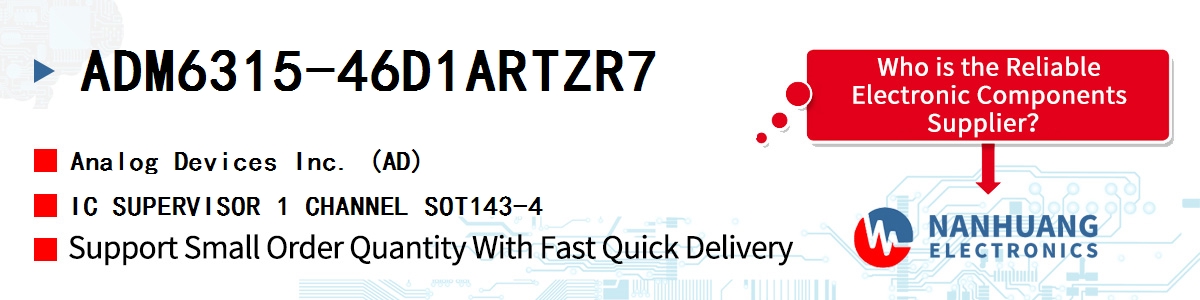 ADM6315-46D1ARTZR7 ADI IC SUPERVISOR 1 CHANNEL SOT143-4