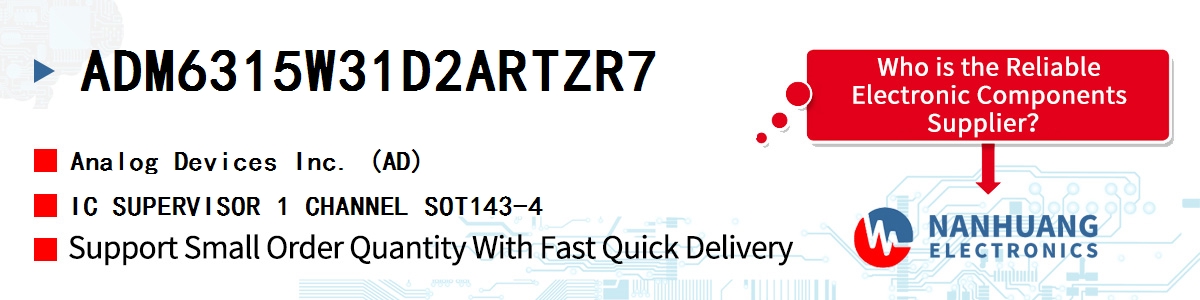 ADM6315W31D2ARTZR7 ADI IC SUPERVISOR 1 CHANNEL SOT143-4