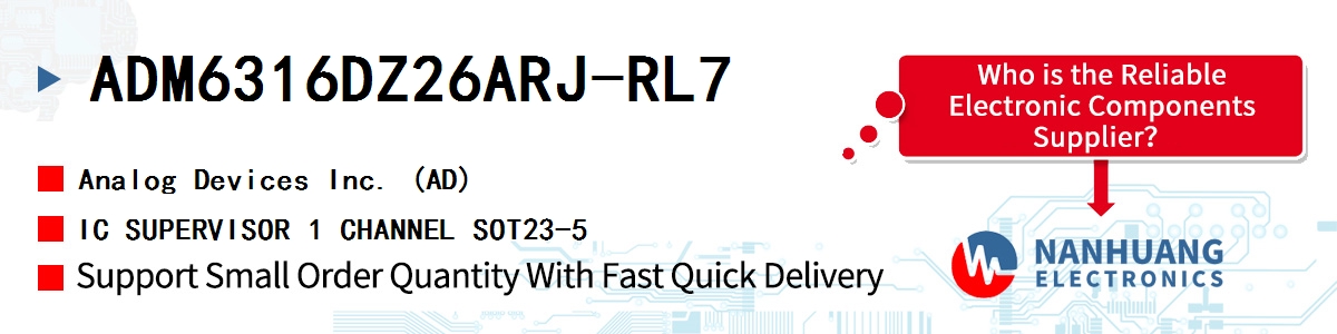 ADM6316DZ26ARJ-RL7 ADI IC SUPERVISOR 1 CHANNEL SOT23-5