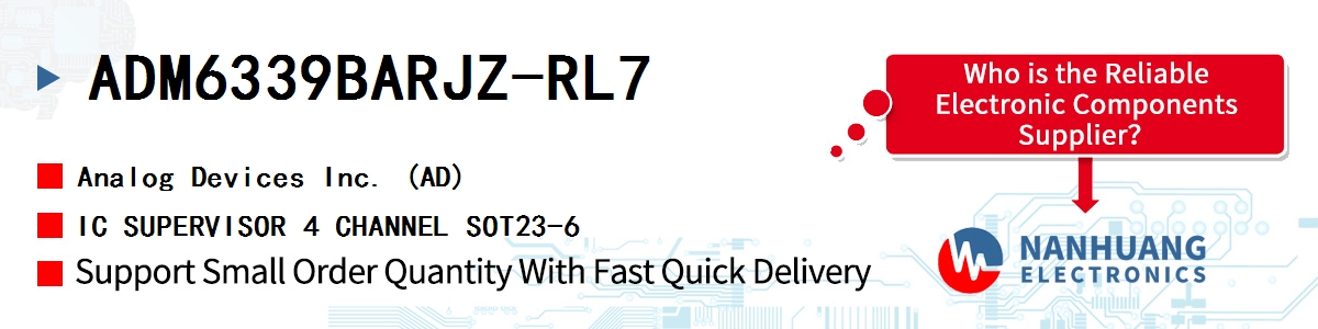 ADM6339BARJZ-RL7 ADI IC SUPERVISOR 4 CHANNEL SOT23-6