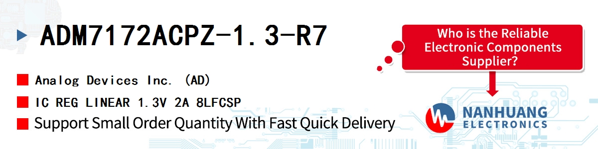 ADM7172ACPZ-1.3-R7 ADI IC REG LINEAR 1.3V 2A 8LFCSP