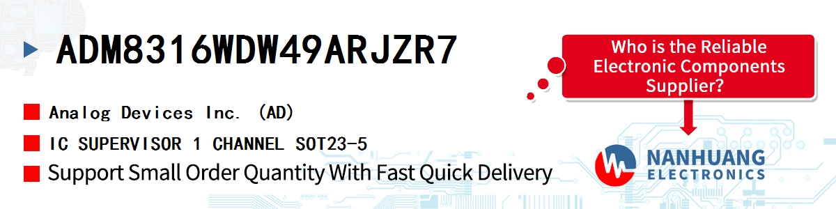 ADM8316WDW49ARJZR7 ADI IC SUPERVISOR 1 CHANNEL SOT23-5