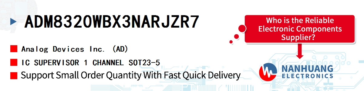 ADM8320WBX3NARJZR7 ADI IC SUPERVISOR 1 CHANNEL SOT23-5