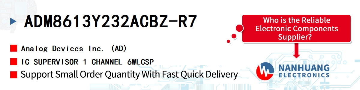 ADM8613Y232ACBZ-R7 ADI IC SUPERVISOR 1 CHANNEL 6WLCSP