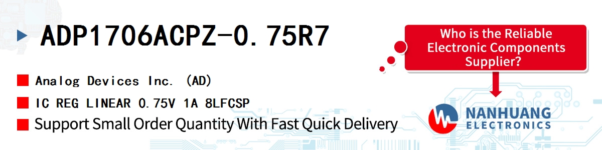 ADP1706ACPZ-0.75R7 ADI IC REG LINEAR 0.75V 1A 8LFCSP