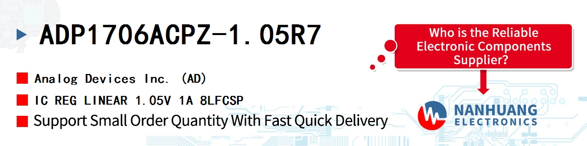 ADP1706ACPZ-1.05R7 ADI IC REG LINEAR 1.05V 1A 8LFCSP