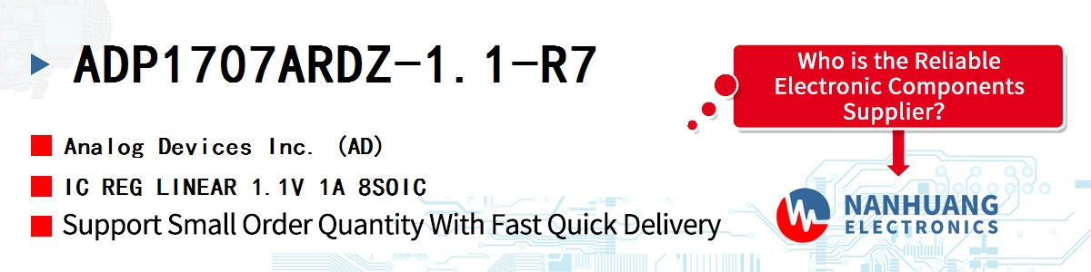 ADP1707ARDZ-1.1-R7 ADI IC REG LINEAR 1.1V 1A 8SOIC