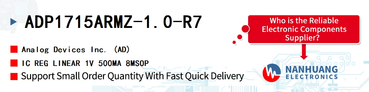 ADP1715ARMZ-1.0-R7 ADI IC REG LINEAR 1V 500MA 8MSOP