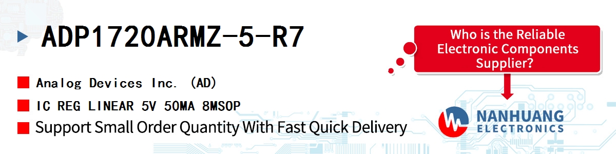 ADP1720ARMZ-5-R7 ADI IC REG LINEAR 5V 50MA 8MSOP