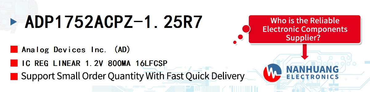 ADP1752ACPZ-1.25R7 ADI IC REG LINEAR 1.2V 800MA 16LFCSP