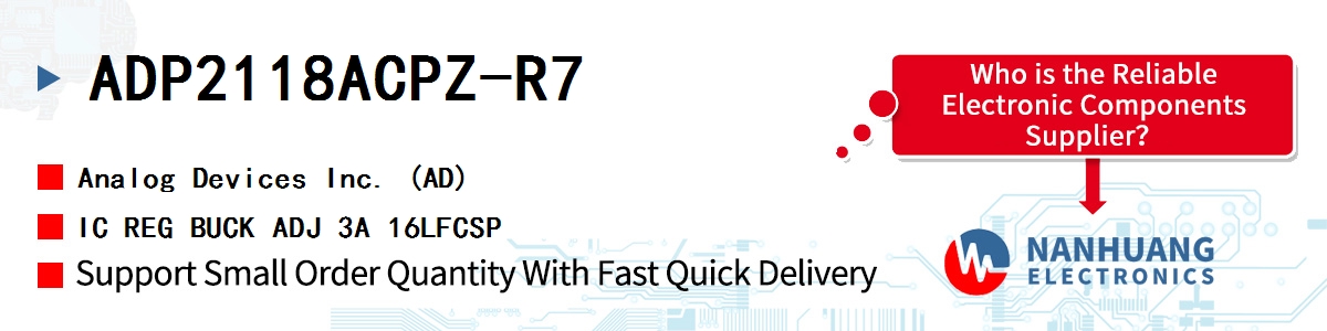 ADP2118ACPZ-R7 ADI IC REG BUCK ADJ 3A 16LFCSP