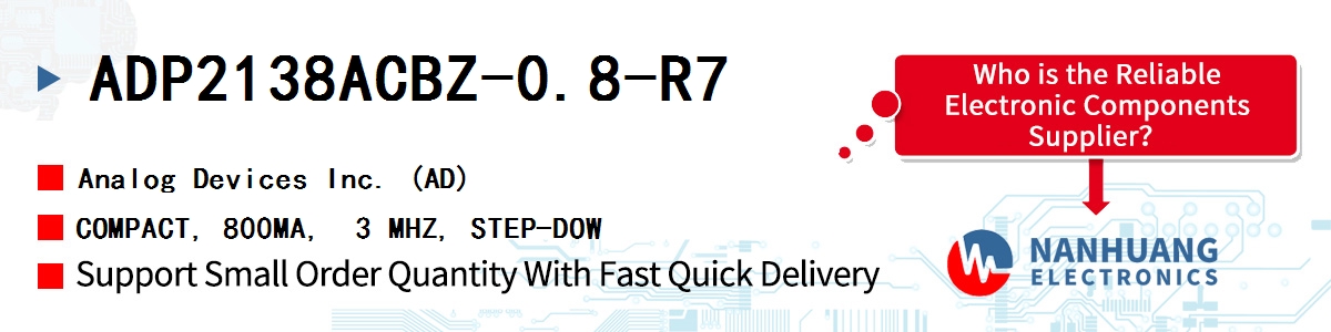 ADP2138ACBZ-0.8-R7 ADI COMPACT, 800MA,  3 MHZ, STEP-DOW