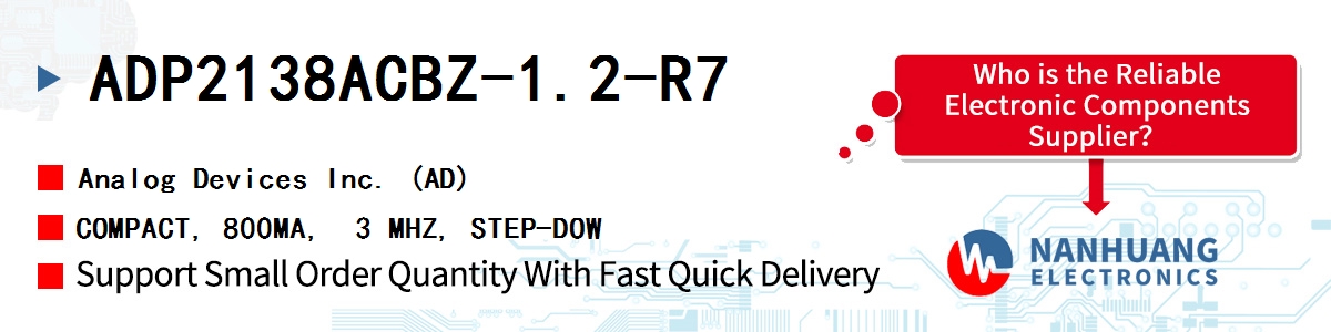 ADP2138ACBZ-1.2-R7 ADI COMPACT, 800MA,  3 MHZ, STEP-DOW