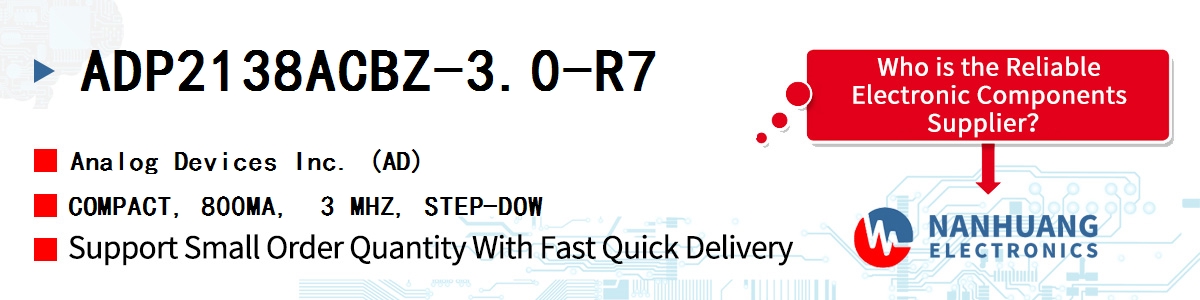 ADP2138ACBZ-3.0-R7 ADI COMPACT, 800MA,  3 MHZ, STEP-DOW