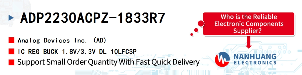 ADP2230ACPZ-1833R7 ADI IC REG BUCK 1.8V/3.3V DL 10LFCSP