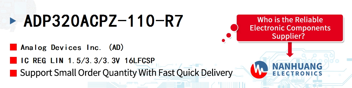 ADP320ACPZ-110-R7 ADI IC REG LIN 1.5/3.3/3.3V 16LFCSP