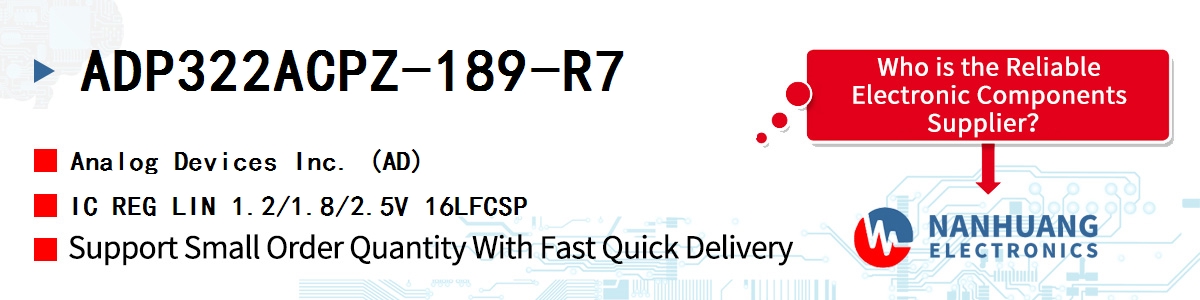 ADP322ACPZ-189-R7 ADI IC REG LIN 1.2/1.8/2.5V 16LFCSP