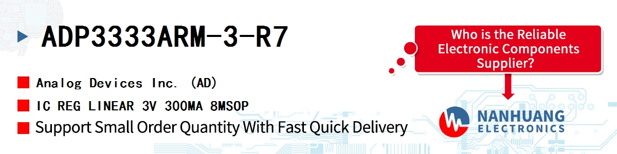 ADP3333ARM-3-R7 ADI IC REG LINEAR 3V 300MA 8MSOP