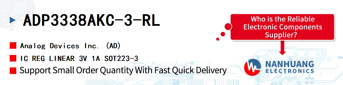 ADP3338AKC-3-RL ADI IC REG LINEAR 3V 1A SOT223-3