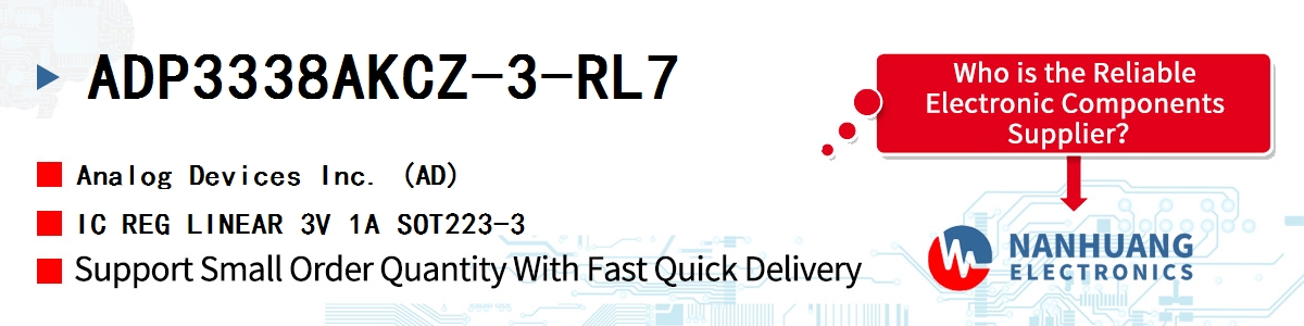 ADP3338AKCZ-3-RL7 ADI IC REG LINEAR 3V 1A SOT223-3