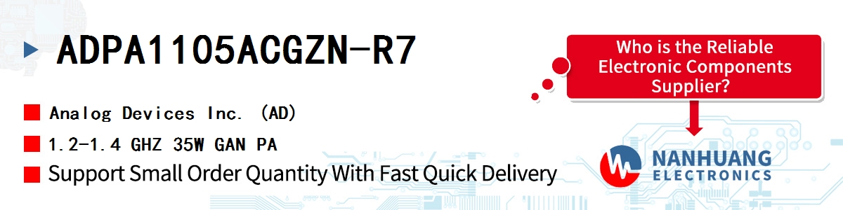 ADPA1105ACGZN-R7 ADI 1.2-1.4 GHZ 35W GAN PA